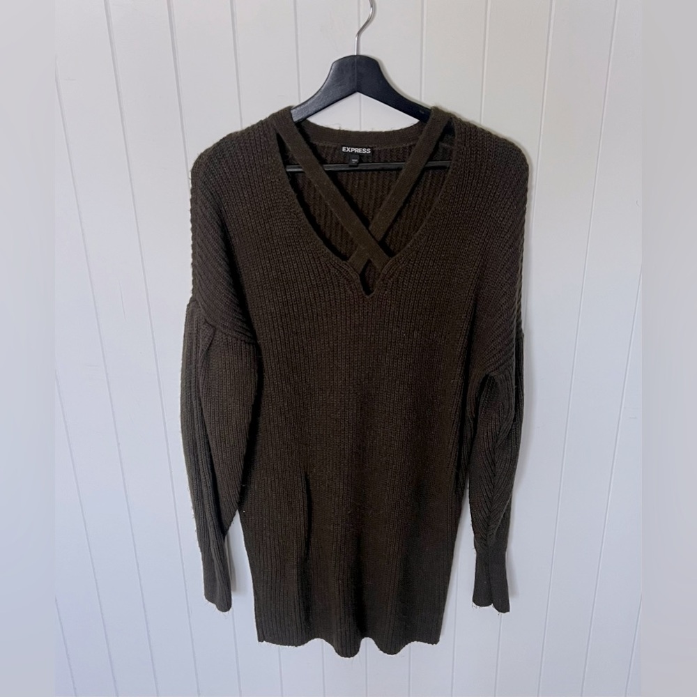 Express Tunic Sweater w/ Criss-Cross Front Size S